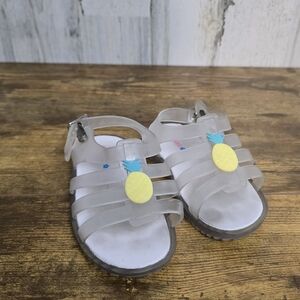 Limited Too Toddler Girls Clear Jelly Sandals with Pineapples Size 8